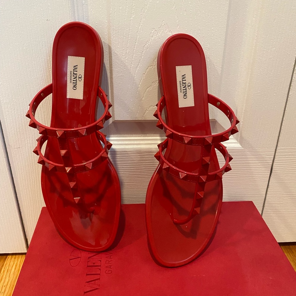 Authentic Valentino rock stud jelly sandals